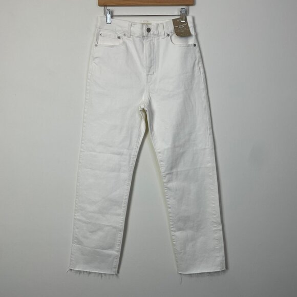 Madewell The '90s‎ Straight Crop Jean Tile White Size 27 High Rise Raw Hem NQ179 - Picture 5 of 15